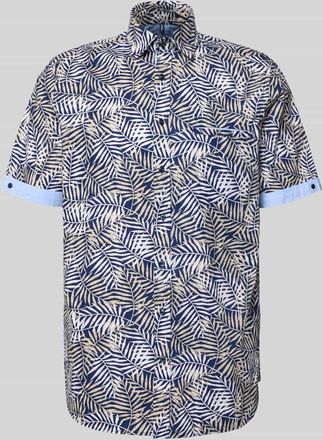 Christian Berg Modern Fit Freizeithemd mit Kentkragen in Marine, Gr&ouml;&szlig;e XXL