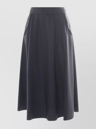 Golden Goose virgin wool striped midi a-line skirt