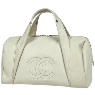 Chanel Pre-owned Leather chanel-bags - Dames - Pre-owned - Beige - Maat: ONE Size Leer