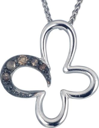 Vir Jewels 1/10 cttw Champagne Diamond Pendant Necklace.925 Sterling Silver With Rhodium