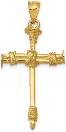 Diamond2Deal 14k Yellow Gold Polished Nail Cross Pendant