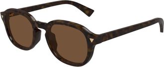Bottega Veneta Panthos Zonnebril - Heren - Zonnebrillen - Bruin - 49 MM - Accessoires