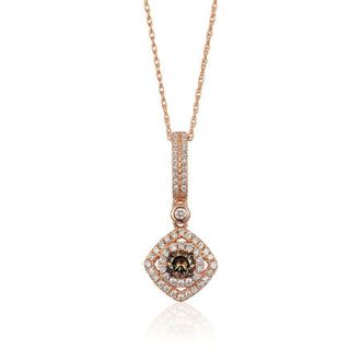 Le Vian Ladies Chocolate Diamonds Fashion Pendant in 14k Strawberry Gold