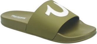 True Religion 112 Logo Slide in Olive at Nordstrom, Size 10