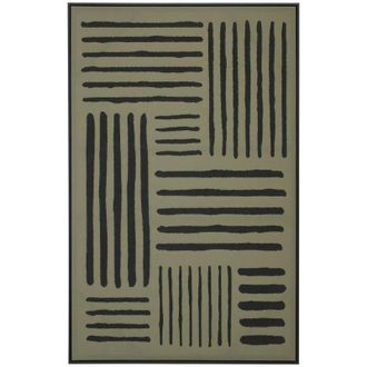 Atmosphera Atmosphera - Lienzo Pintado Enmarcado Roshan Verde 116x75cm Cr&eacute;ateur DInt&eacute;rieur
