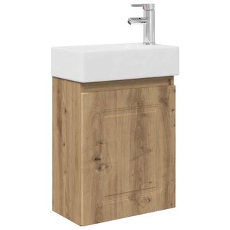 vidaXL M&oacute;dulo De Ba&ntilde;o Con Grifer&iacute;a Roble Artisan 45,5 X 22,5 X 84 Cm Vidaxl
