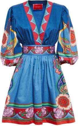 La DoubleJ Liberty Margherita Jurk - Dames - Korte kleedjes - Blauw - M - Katoen - Kleedjes