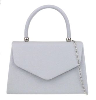Girly HandBags Womens Plain Handle Clutch Bag - Grey