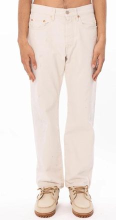 Cycle Legend Used Wash Damaged Straight Jeans - Heren - Regular Fit Jeans - Beige - W35 - Katoen - Jeans
