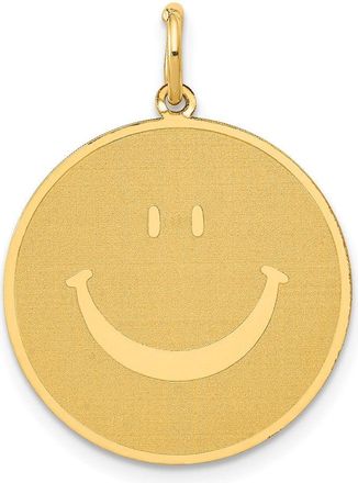 Diamond2Deal 14k Yellow Gold Solid Polished Smiley Face Pendant