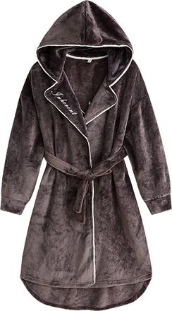 Generic Mens Brushed Ponte Robe Dressing Gown Mens Terry Cotton, Warm, Cosy Fleece Nightwear Robe Classic Long Kimono Robe Nightgown Luxury Fleece Mens Bathro