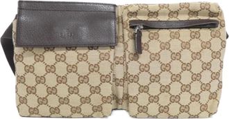 Gucci Beige Brown Gg Canvas Fanny Pack (Pre-Owned)