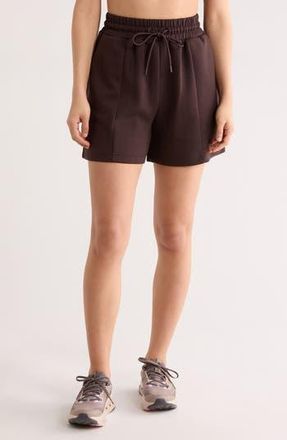 Zella Whisper Knit High Waist Shorts in Brown Mole at Nordstrom Rack, Size X-Large