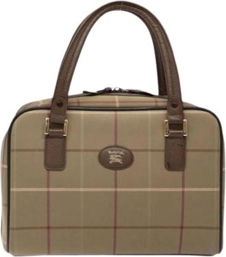 Burberry Pre-owned Handbags, female, Beige, Size: ONE SIZE Pre-owned Canvas Handbag