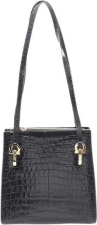 Ferragamo Pre-owned Shoulder Bags, female, Black, Size: ONE SIZE Pre-owned Gancini Leather Tote Bag