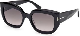 Tom Ford Saltzman Smoke Gradient Cat Eye Ladies Sunglasses FT1192 01B 53