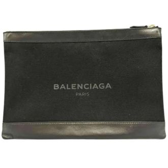 Balenciaga Pre-owned Clutches, female, Black, Size: ONE SIZE Pre-owned Canvas balenciaga-bags