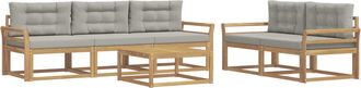 vidaXL Conjunto De Sof&aacute;s De Exterior 6 Uds. Blanco Y Gris Claro Vidaxl
