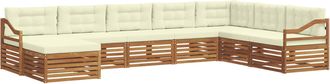 vidaXL Conjunto De Sof&aacute;s De Exterior 8 Uds. Natural Y Crema Vidaxl