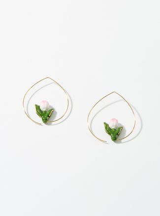 Nach Bijoux Womens Tulip Hoop Earrings
