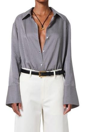 Citizens Of Humanity Camila Stripe Cotton & Silk Shirt in Imperial Stripe at Nordstrom Rack, Size Small