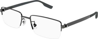 Montblanc Mens Black Rectangular Eyeglass Frames MB0188O 006