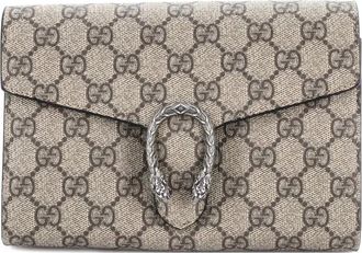 Gucci Dionysus Chain Wallet GG Coated Canvas Small crossbody bag - Bruin