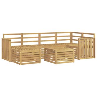 vidaXL Conjunto De Sof&aacute;s De Exterior 7 Pcs Blanco Poli&eacute;ster Vidaxl