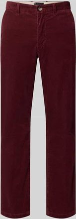 Tommy Hilfiger Straight Leg Cordhose aus Baumwoll-Mix Modell DENTON in Dunkelrot, Größe 31/32