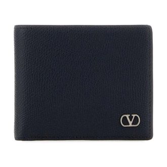 Valentino Garavani VLogo Signature Portemonnee - Heren - Portefeuilles - Blauw - ONE Size - Leer - Accessoires