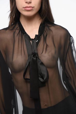 Dolce & Gabbana Blusa Tie Neck in Seta Dolce & Gabbana
