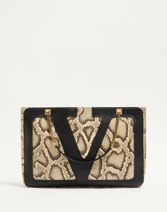 Valentino Garavani Valentino Garavani Viva Superstar Medium Python Shopping Bag Wo