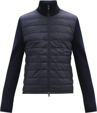 Moncler Gevoerde Vest - Heren - Gewatteerde jassen - Blauw - L - Wol - Jassen