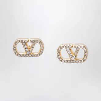 Valentino Garavani Gold-tone VLogo Signature earrings with Swarovski crystals