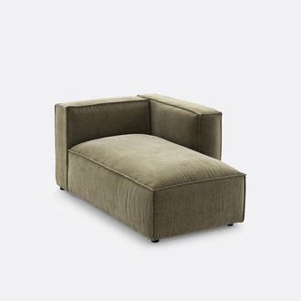 La Redoute Interieurs Modulaire longchair in geribd vintage fluweel, Seven