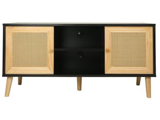 Habitat et Jardin Habitat Et Jardin - Mueble Tv De Ca&ntilde;a Escandinavo iguana - 120 X 30 X 56,5 Cm - Negro