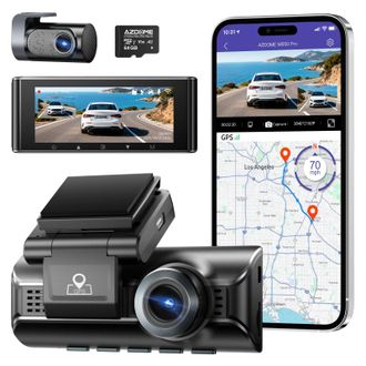 OEM C&aacute;mara De Salpicadero 4k Para Coche, Pantalla Ips De 3,19 Pulgadas, Tarjeta De 64 Gb Incluida, Wifi De 5,8 Ghz, Gps, Visi&oacute;n Nocturna, Wdr Gran Angular