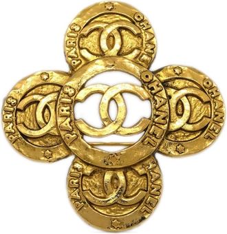 Chanel 1993 CC flower brooch - women - Gold Plated - One Size