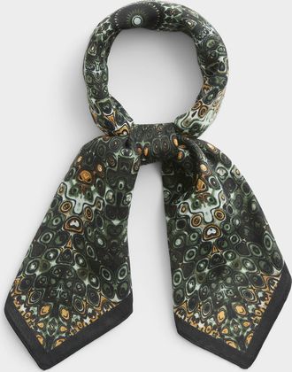 Simons Womens Neutral kaleidoscope square scarf