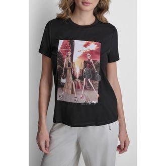 DKNY Manhattan Henge Conversation Cotton Blend Graphic T-Shirt in Black at Nordstrom, Size Xx-Small