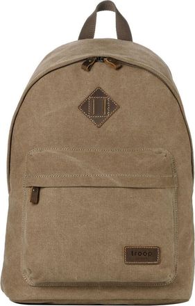 Troop London TRP0384 Heritage Canvas Backpack, Casual Daypack Brown