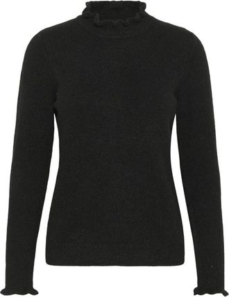 Inwear Zwarte Pullover Trui Stijlvol Comfort - Dames - Coltruien - Zwart - XS - Wol - Truien & Vesten