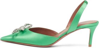 Amina Muaddi Pumps Rosie con cinturino posteriore - Verde
