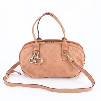 Gucci Guccissima Pink Beige Leather Shoulder Bag Tote Bag (Pre-Owned)