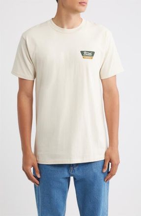Brixton Linwood Logo Graphic T-Shirt in Cream/dark Green/metal Bronze at Nordstrom, Size Xx-Large