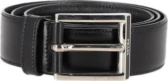 Prada Pre-owned Riem met Zilveren Gesp - Dames - Vintage Accessoires - Zwart - ONE Size - Leer - Vintage