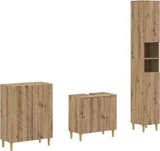 vidaXL Juego De Armarios De Ba&ntilde;o De 3 Piezas Delft Roble Artisan Vidaxl