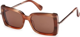 Max Mara MM0166 68E Womens Sunglasses Orange Size 53