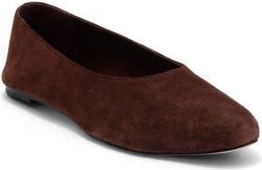 Reformation Maren Ballet Flat in Espresso Suede at Nordstrom Rack, Size 8.5