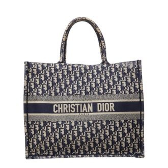 Dior Navy Canvas Handbag Tote Bag (Pre-Owned)